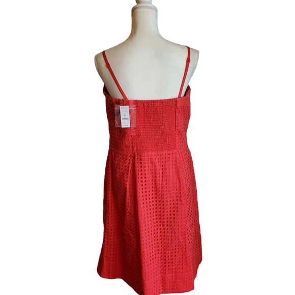 NEW WHBM Watermelon Removable Strap Eyelet Fit-and-Flare Dress - Picture 8 of 13